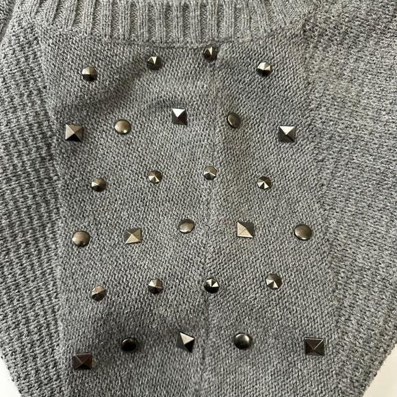 ROUTE 66 Size Large Dark Gray Knit Sweater with Studs - Picture 6 of 11